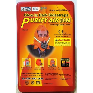 PURIFYAIR 30M CE Certified 30 MINUTE HARD CASE SMOKE ESCAPE HOOD